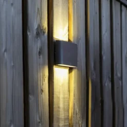 Qazqa up‑ en downlight lamp batt grijs geïntegreerde led