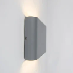 Qazqa up‑ en downlight lamp batt grijs geïntegreerde led