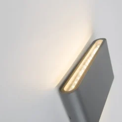 Qazqa up‑ en downlight lamp batt grijs geïntegreerde led