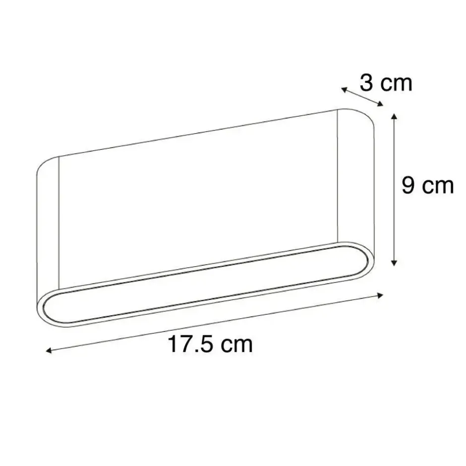 Qazqa up‑ en downlight lamp batt wit geïntegreerde led
