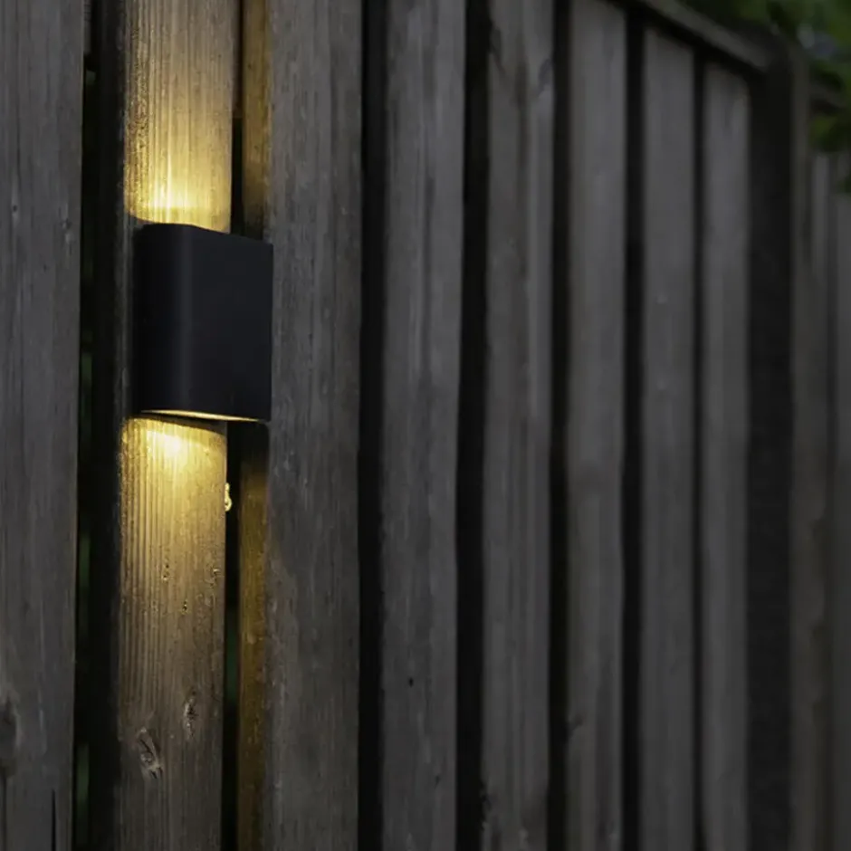 Qazqa up‑ en downlight lamp batt grijs geïntegreerde led