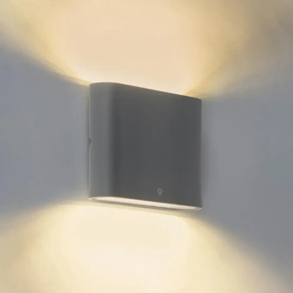 Qazqa up‑ en downlight lamp batt grijs geïntegreerde led