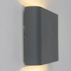 Qazqa up‑ en downlight lamp batt grijs geïntegreerde led