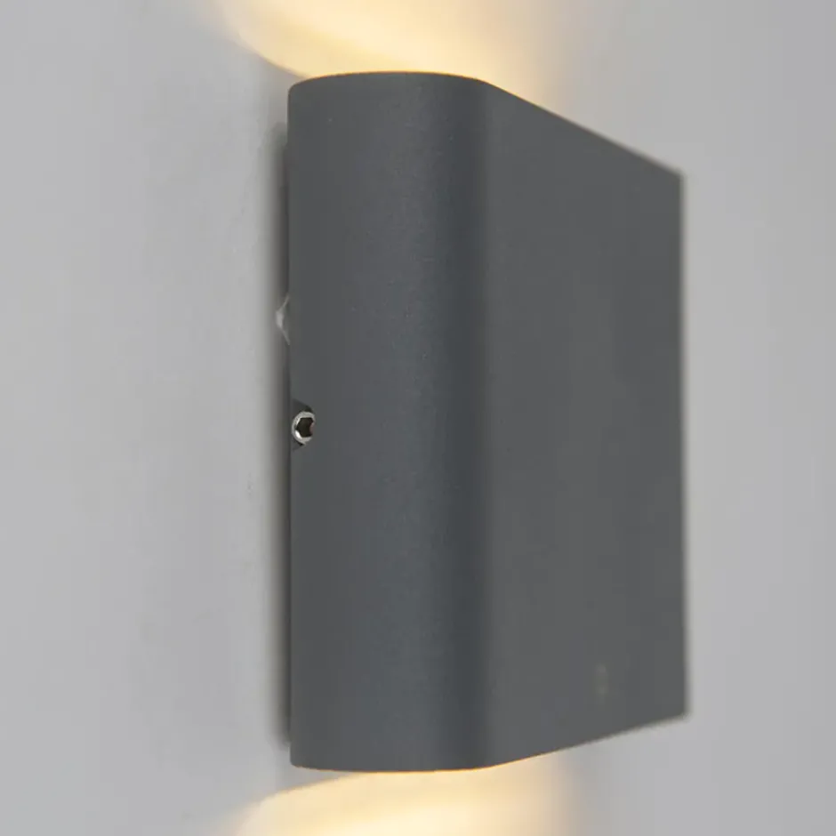 Qazqa up‑ en downlight lamp batt grijs geïntegreerde led