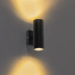 Qazqa up‑ en downlight lamp duo zwart gu10