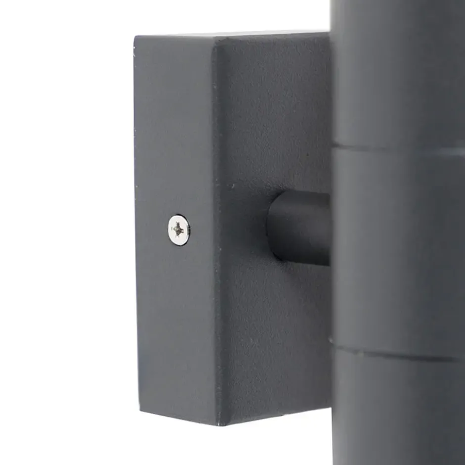 Qazqa up‑ en downlight lamp duo grijs gu10