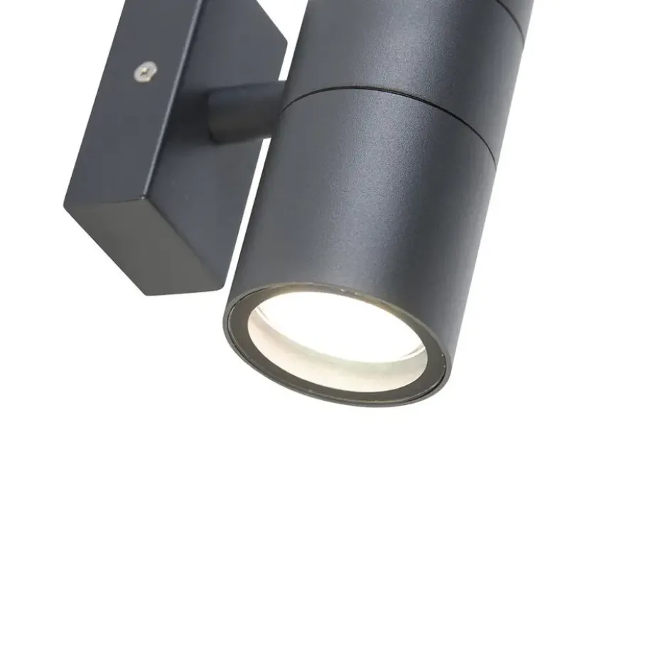 Qazqa up‑ en downlight lamp duo grijs gu10