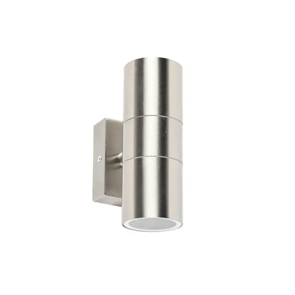 Qazqa up‑ en downlight lamp duo zilverkleurig gu10