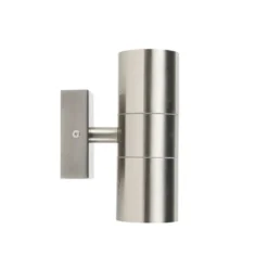 Qazqa up‑ en downlight lamp duo zilverkleurig gu10
