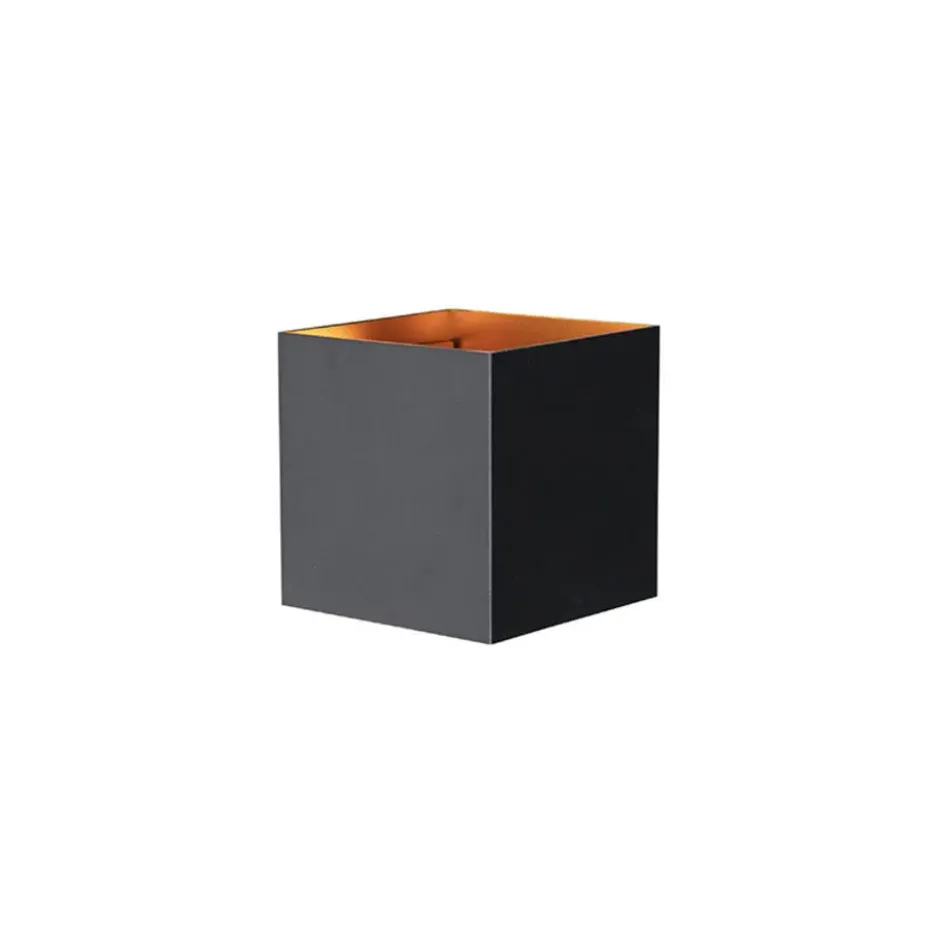 Qazqa up‑ en downlight lamp edwin goudkleurig geïntegreerde led