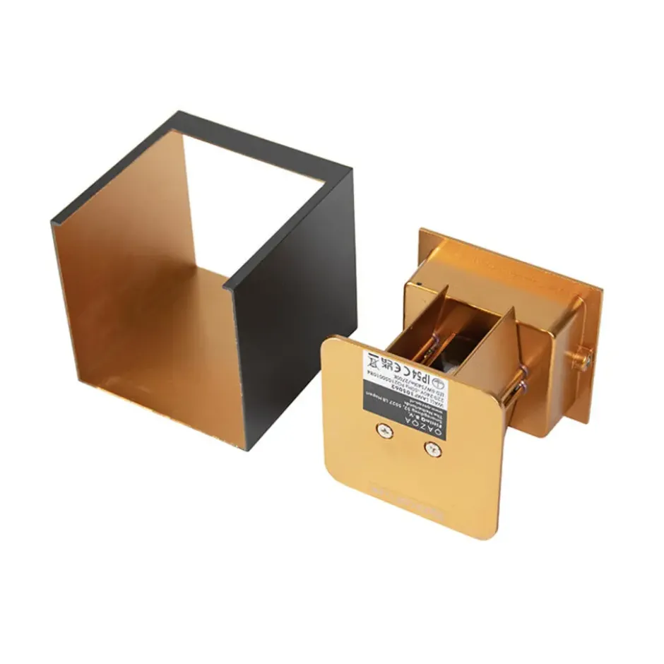 Qazqa up‑ en downlight lamp edwin goudkleurig geïntegreerde led