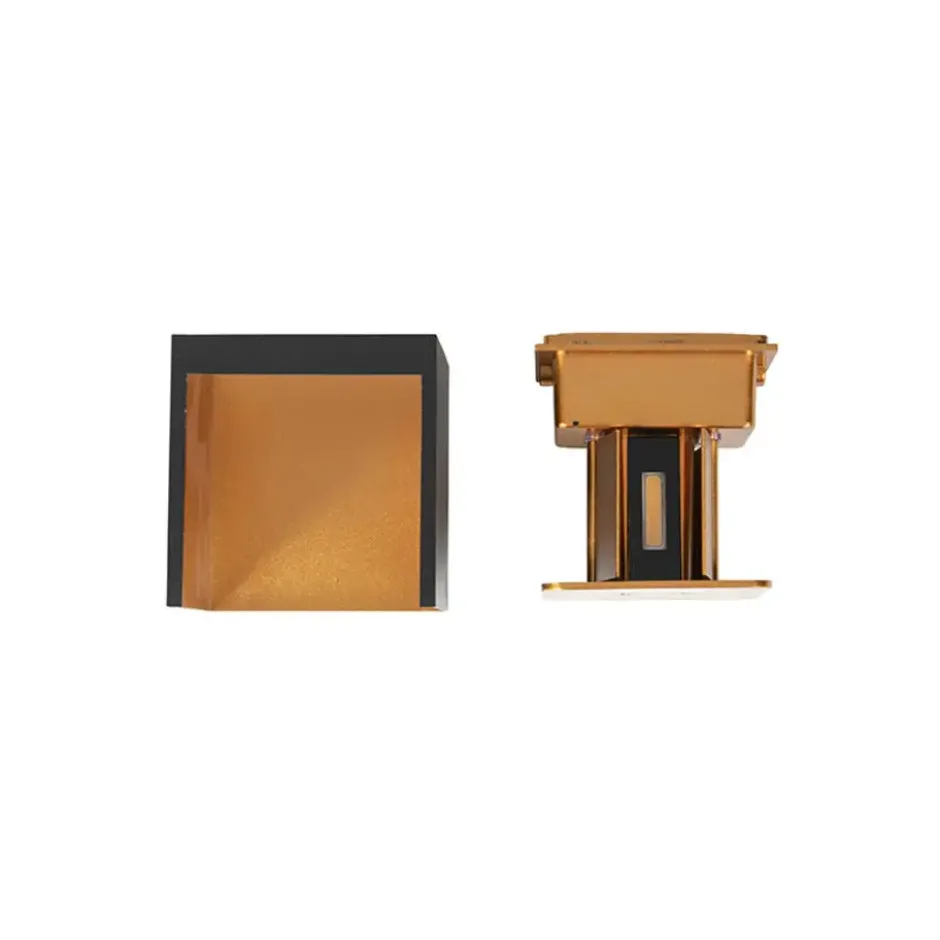 Qazqa up‑ en downlight lamp edwin goudkleurig geïntegreerde led