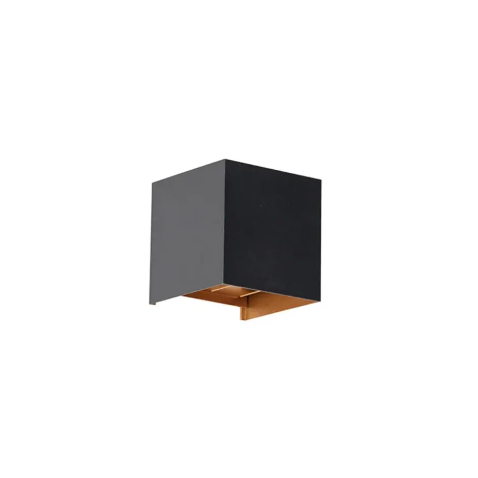 Qazqa up‑ en downlight lamp edwin goudkleurig geïntegreerde led