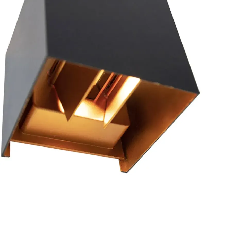 Qazqa up‑ en downlight lamp edwin goudkleurig geïntegreerde led