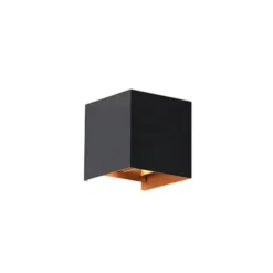 Qazqa up‑ en downlight lamp edwin goudkleurig geïntegreerde led