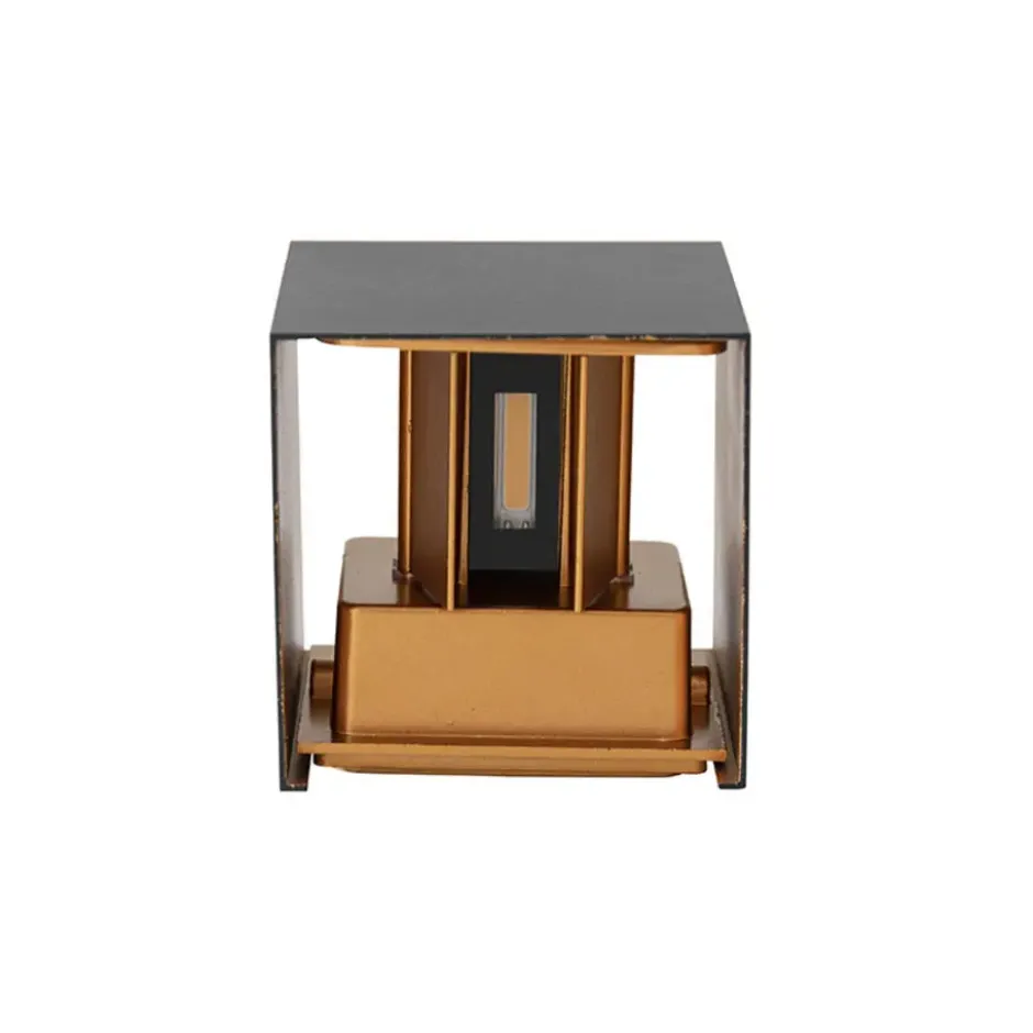 Qazqa up‑ en downlight lamp edwin goudkleurig geïntegreerde led