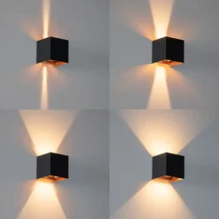 Qazqa up‑ en downlight lamp edwin goudkleurig geïntegreerde led