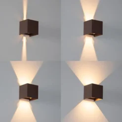 Qazqa up‑ en downlight lamp edwin bruin geïntegreerde led