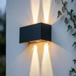 Qazqa up‑ en downlight lamp edwin goudkleurig geïntegreerde led