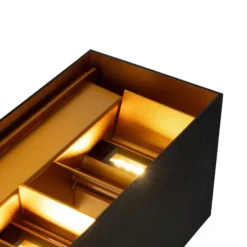 Qazqa up‑ en downlight lamp edwin goudkleurig geïntegreerde led