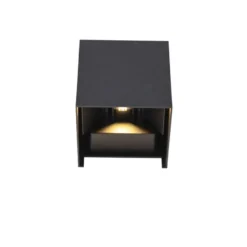 Qazqa up‑ en downlight lamp edwin zwart geïntegreerde led