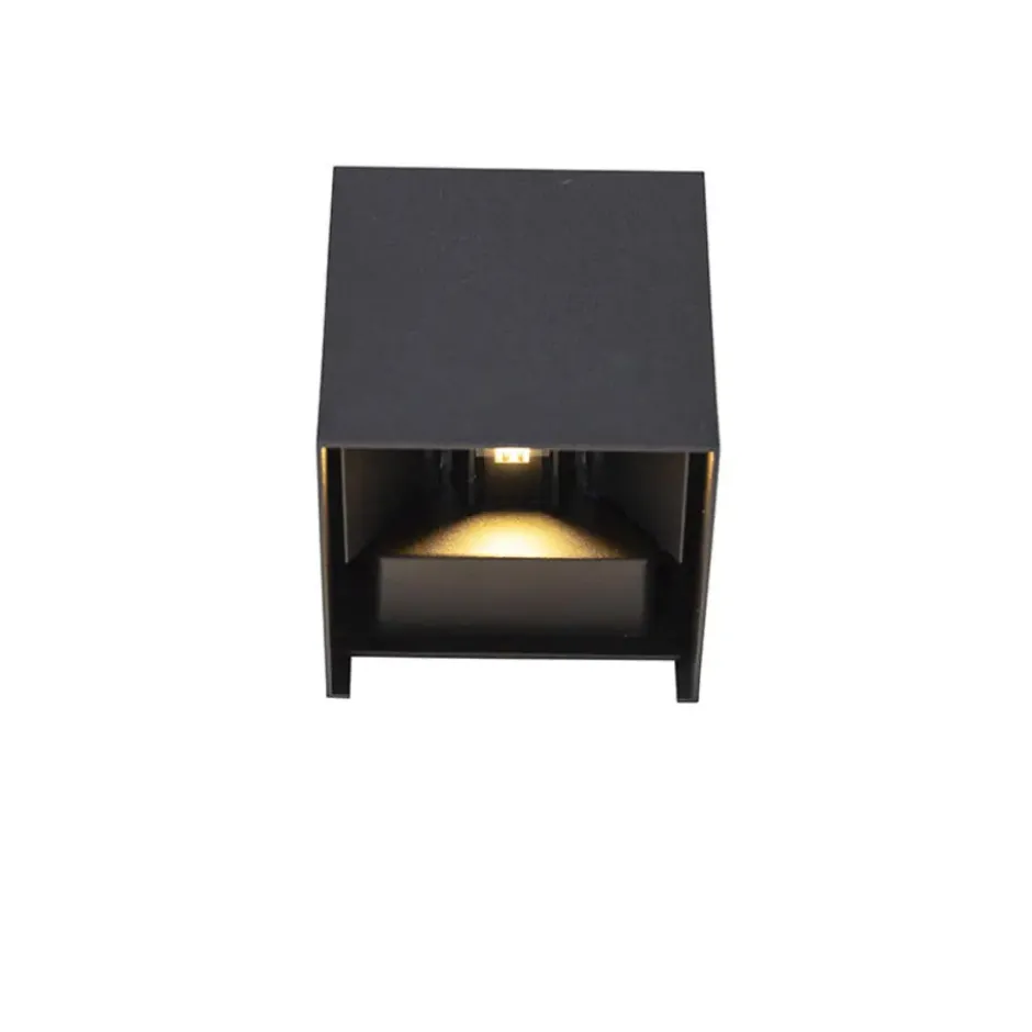 Qazqa up‑ en downlight lamp edwin zwart geïntegreerde led