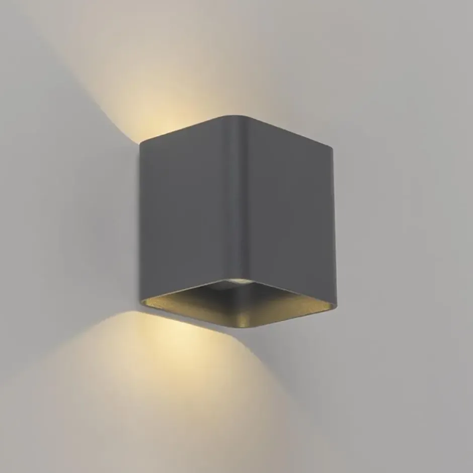 Qazqa up‑ en downlight lamp evi grijs geïntegreerde led