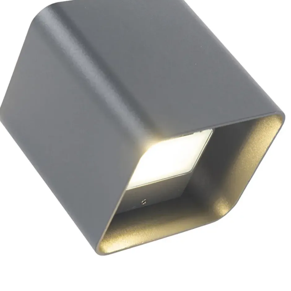 Qazqa up‑ en downlight lamp evi grijs geïntegreerde led