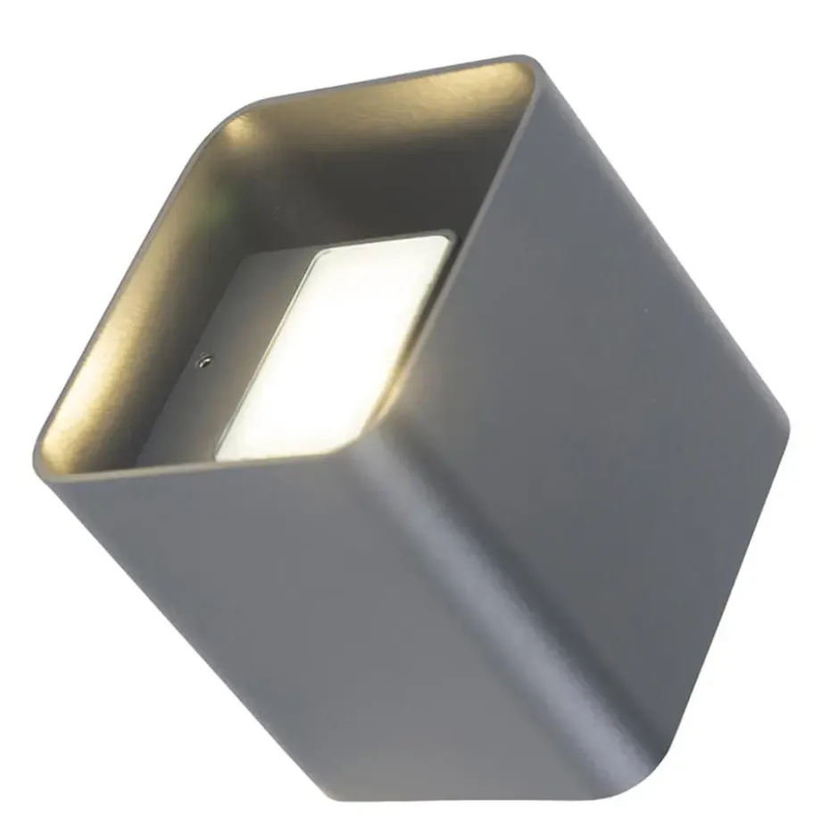Qazqa up‑ en downlight lamp evi grijs geïntegreerde led