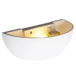 Qazqa up‑ en downlight lamp hiske wit e14