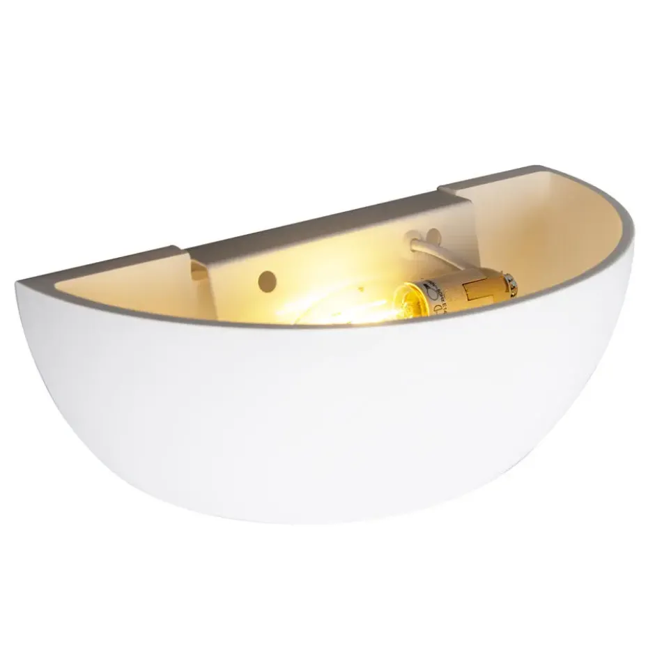 Qazqa up‑ en downlight lamp hiske wit e14