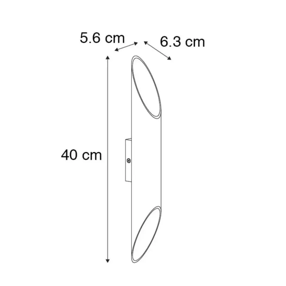 Qazqa up‑ en downlight lamp organo zwart gu10