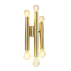 Qazqa up‑ en downlight lamp tubi goudkleurig e27