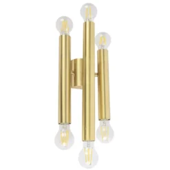 Qazqa up‑ en downlight lamp tubi goudkleurig e27