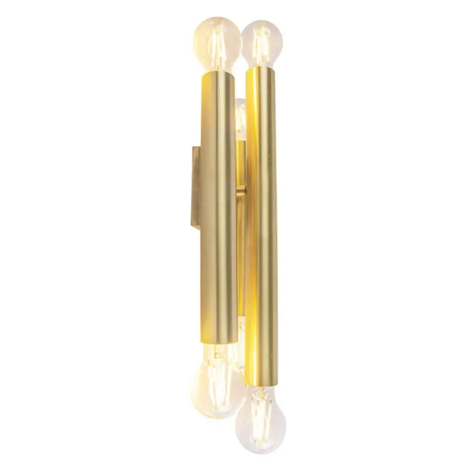 Qazqa up‑ en downlight lamp tubi goudkleurig e27
