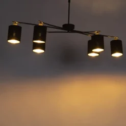 Qazqa verstelbare hanglamp lofty zwart e14