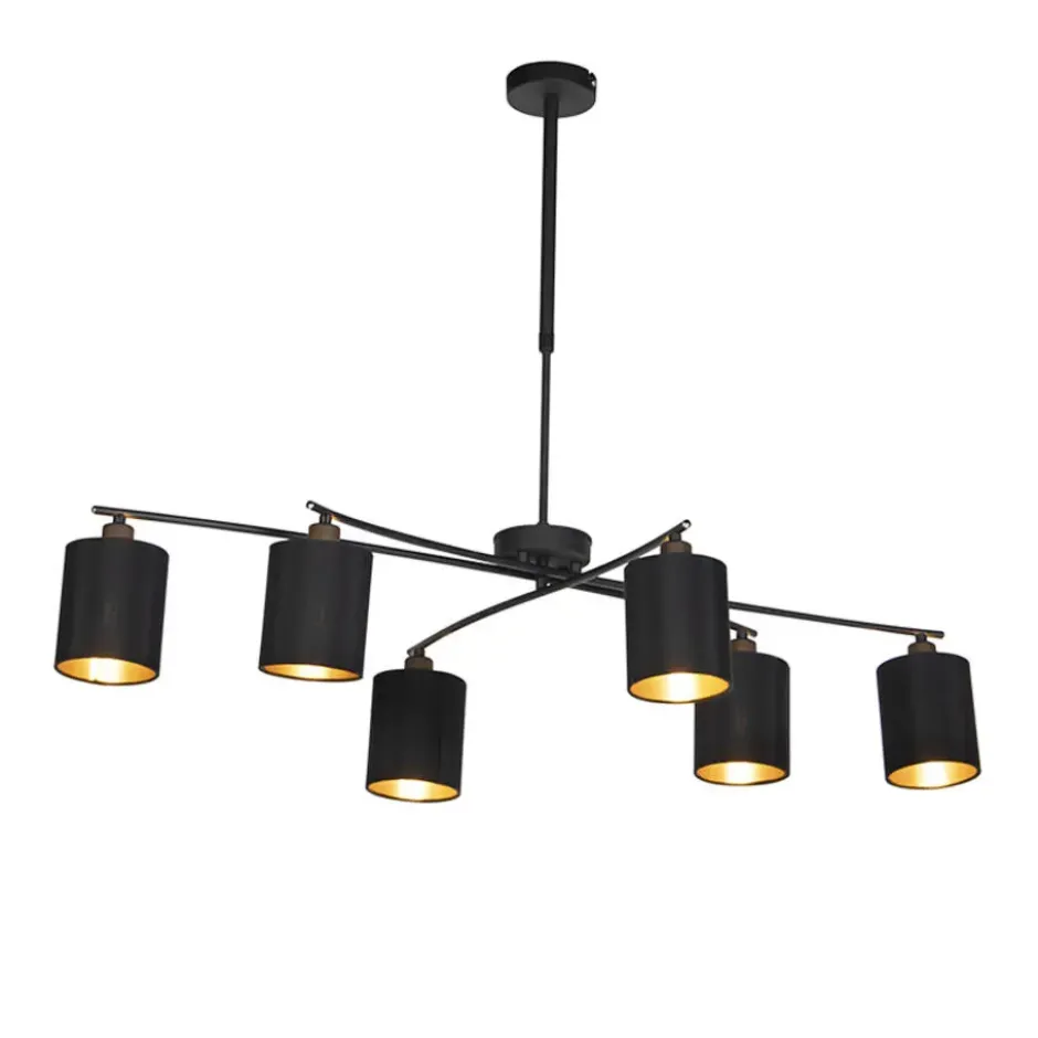 Qazqa verstelbare hanglamp lofty zwart e14