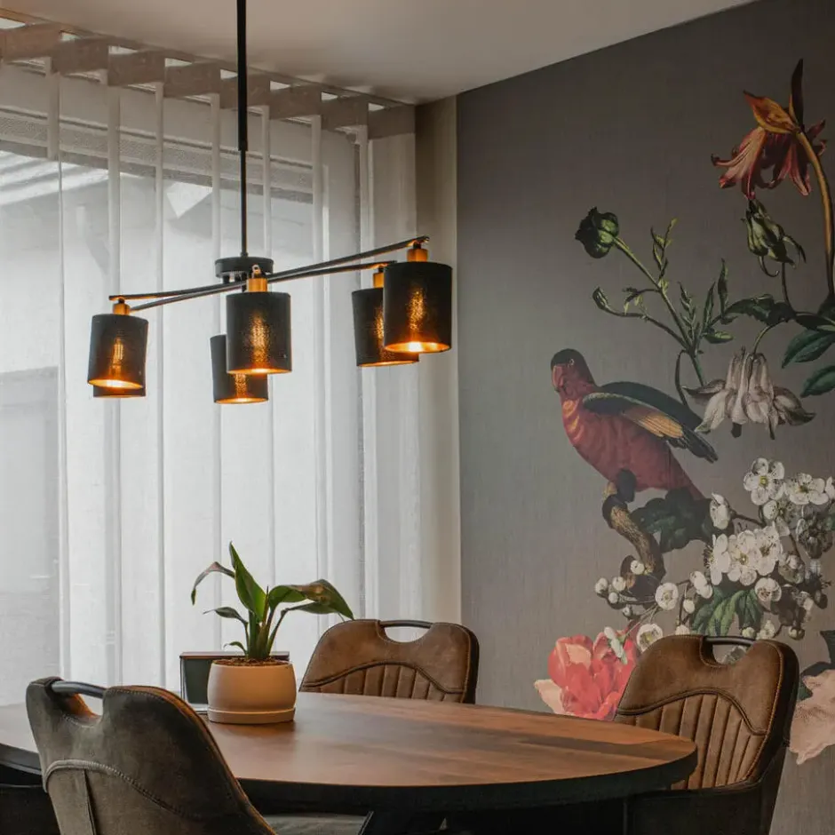 Qazqa verstelbare hanglamp lofty zwart e14