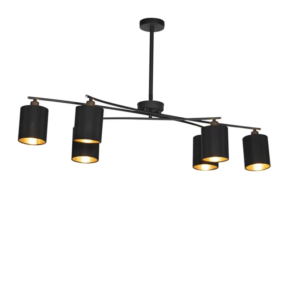 Qazqa verstelbare hanglamp lofty zwart e14