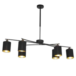 Qazqa verstelbare hanglamp lofty zwart e14