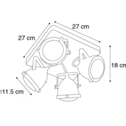 Qazqa verstelbare plafondspot emado grijs gu10
