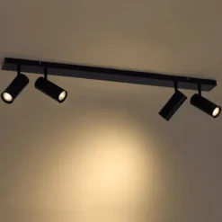 Qazqa verstelbare plafondspot renna zwart gu10