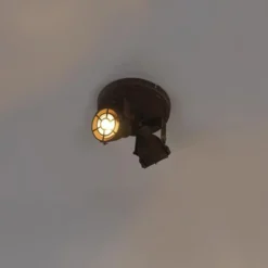 Qazqa verstelbare plafondspot sorra bruin gu10