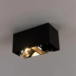 Qazqa verstelbare plafondspot box zwart g9