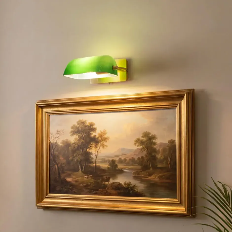 Qazqa verstelbare wandlamp banker groen e27
