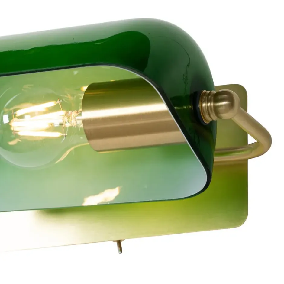 Qazqa verstelbare wandlamp banker groen e27