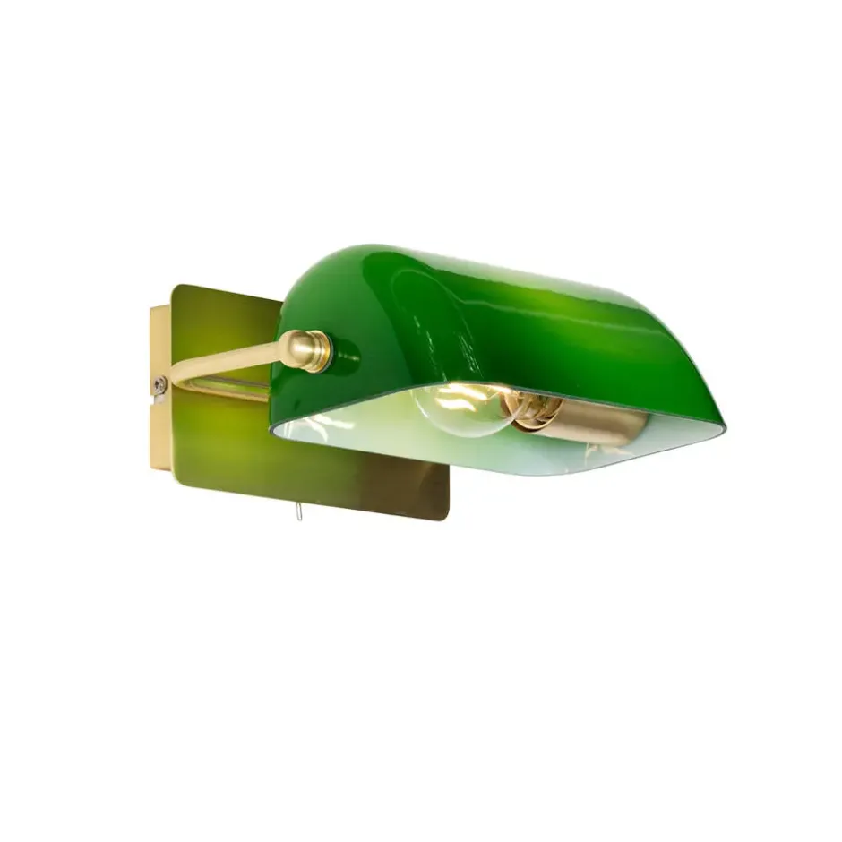 Qazqa verstelbare wandlamp banker groen e27