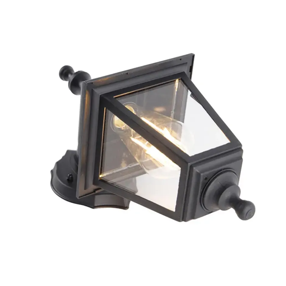 Qazqa verstelbare wandlamp capital zwart e27