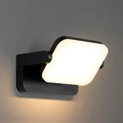 Qazqa verstelbare wandlamp kamile zwart geïntegreerde led