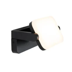 Qazqa verstelbare wandlamp kamile zwart geïntegreerde led